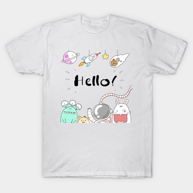 Hello from Space T-Shirt by Daskind